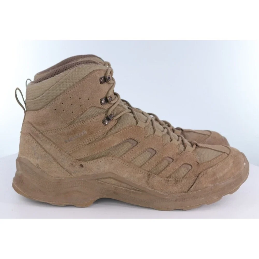 LOWA Sesto Men's Mid Desert Boots Size 14 M Suede Cayote Tan